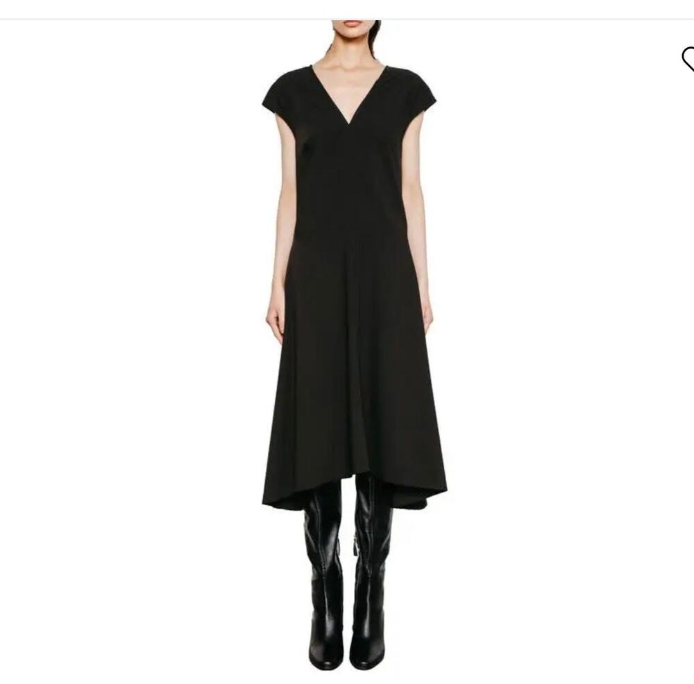 Du Paradis Black A-Line Midi Dress - Women's Size Medium